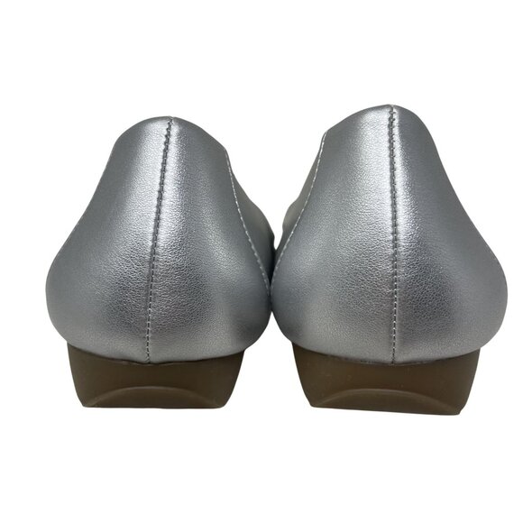 NWOB Naturalizer Vine Square Toe Ballet Flats, Silver, Size 9.5M - Picture 14 of 15